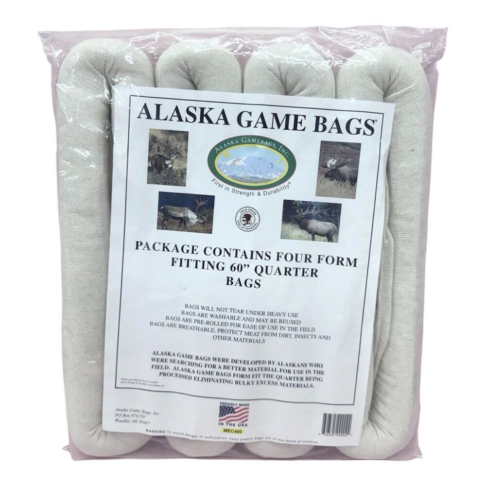 (A7) Alaska Game Bags 60" Form-Fitting Quarter Bags 4-Pack MEC460 New Sealed